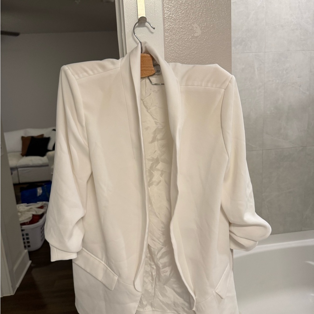 Zara Elegant White Women's Blazer